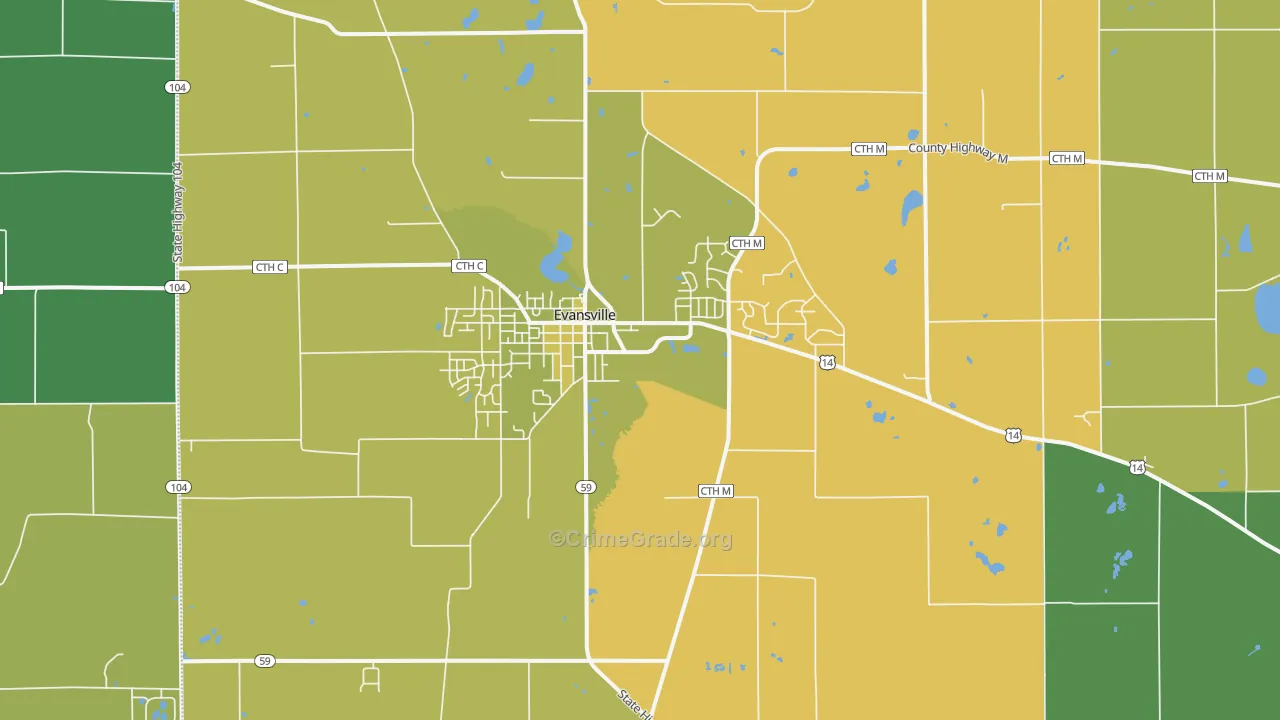 53536, WI Map of Drug-Related Crime Rates