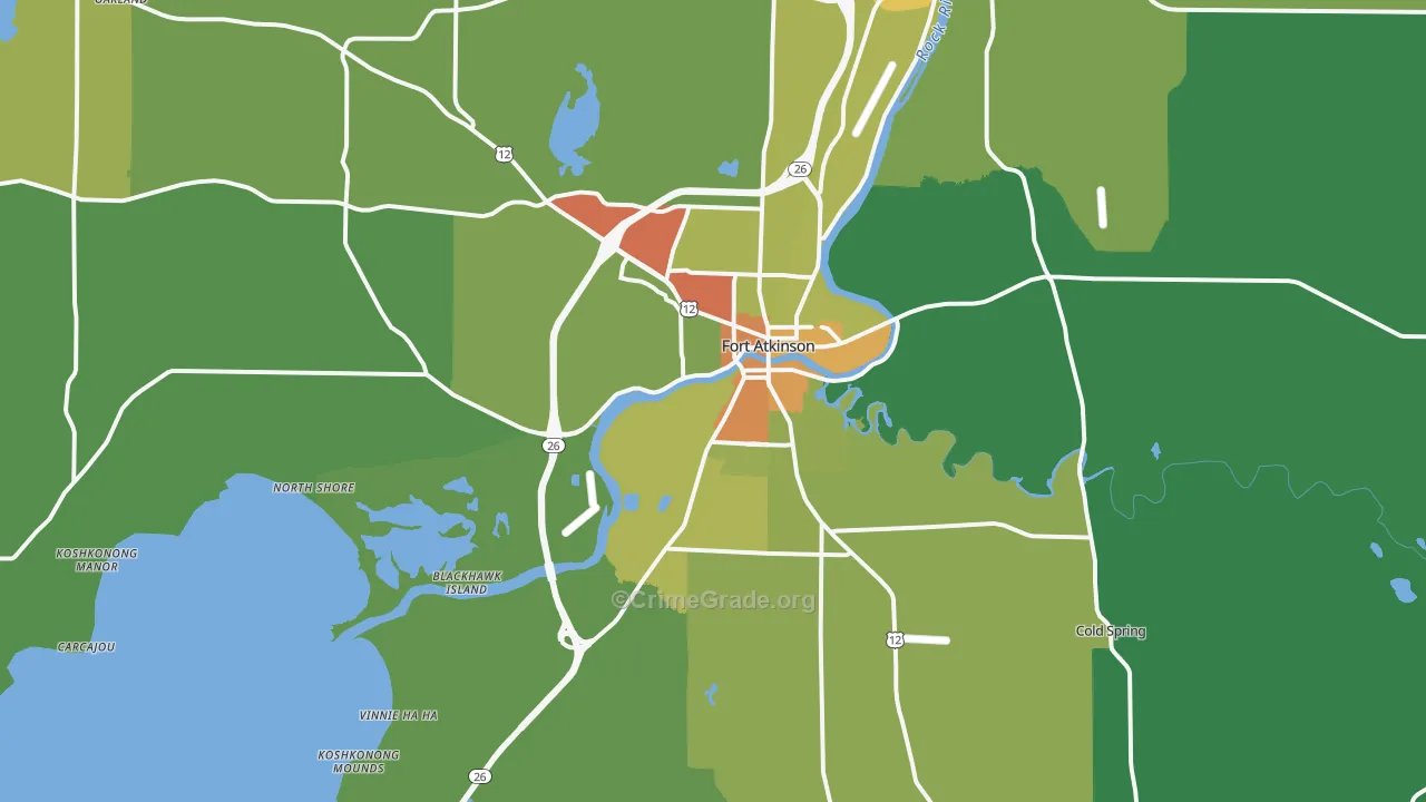 53538, WI Map of Drug-Related Crime Rates