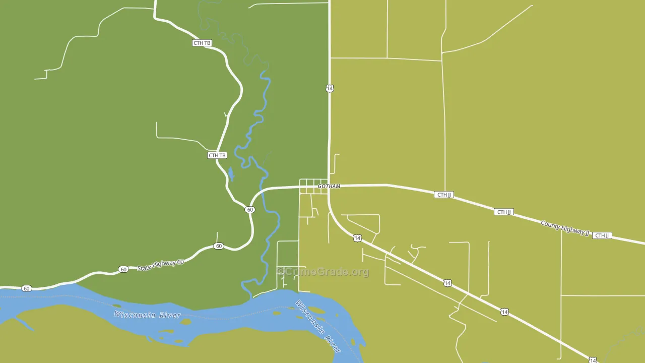 53540, WI Map of Drug-Related Crime Rates