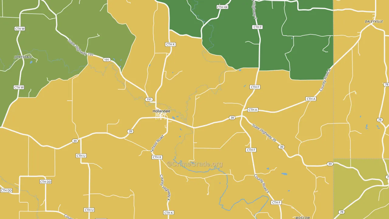 53544, WI Map of Drug-Related Crime Rates