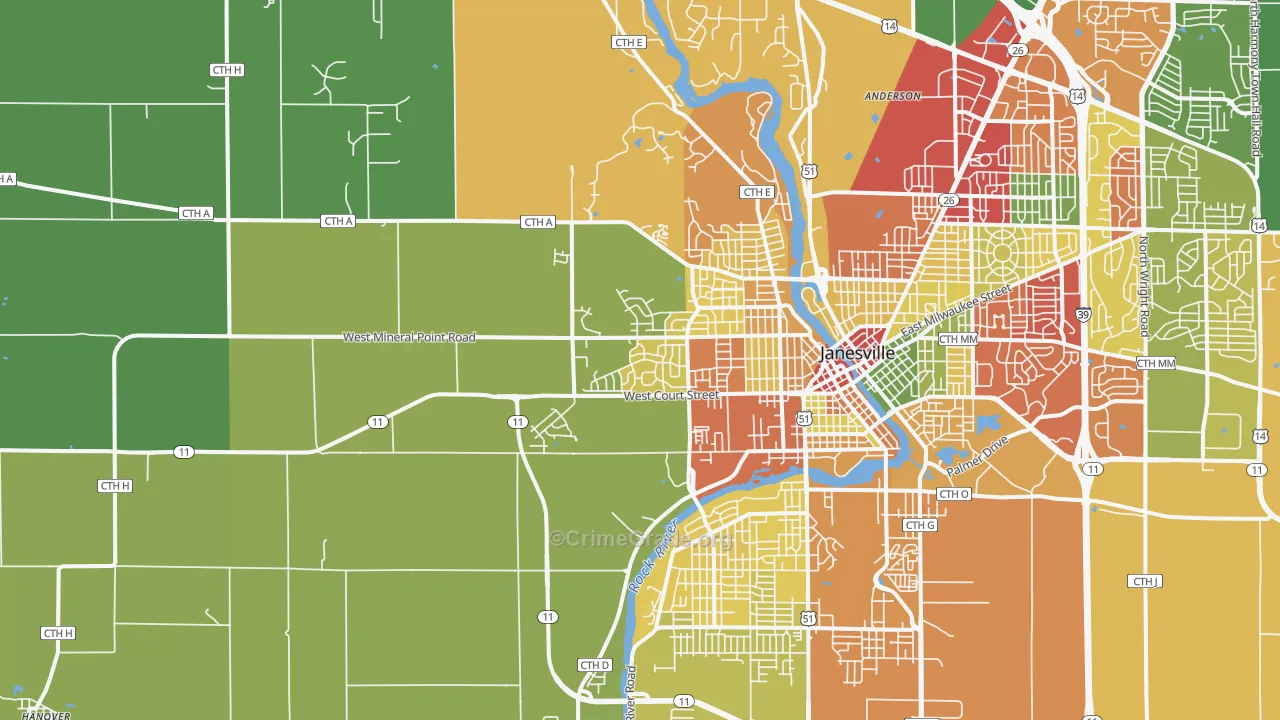 53548, WI Map of Drug-Related Crime Rates