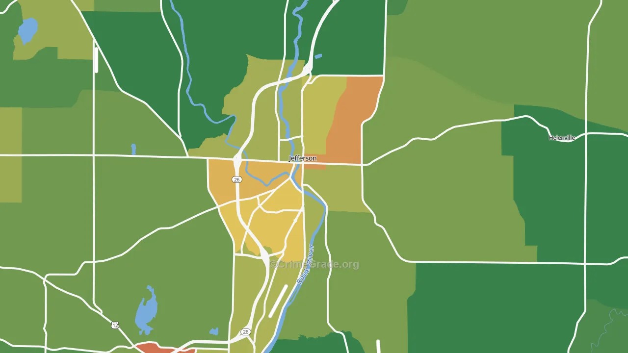 53549, WI Map of Drug-Related Crime Rates
