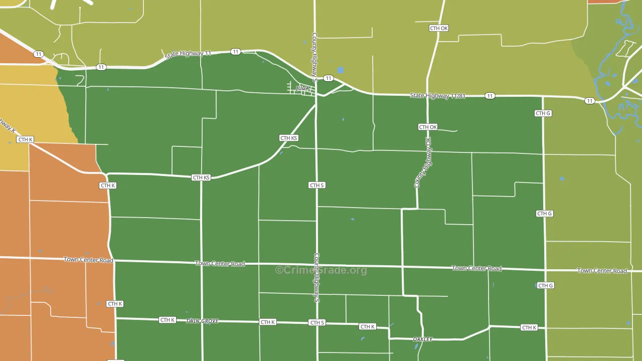53550, WI Map of Drug-Related Crime Rates