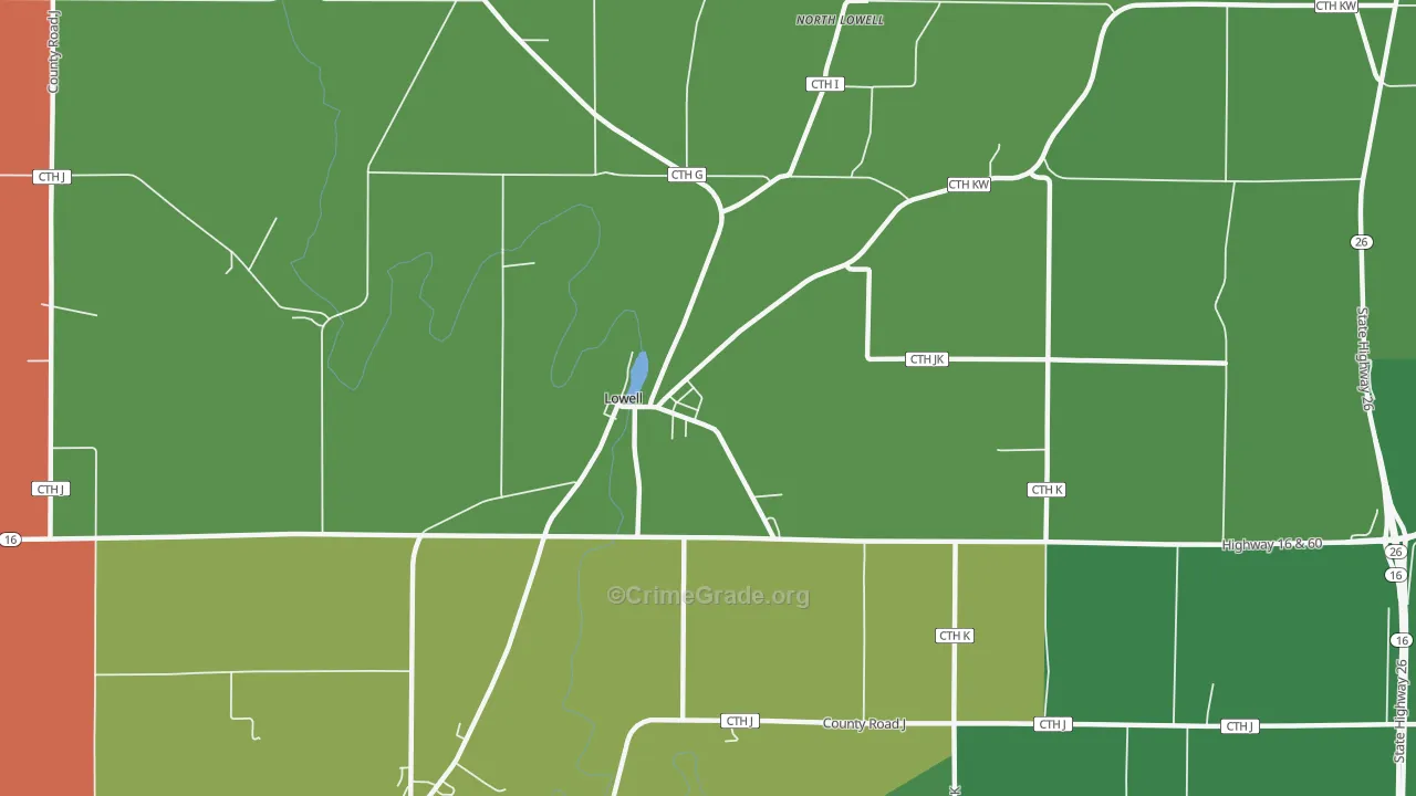 53557, WI Map of Drug-Related Crime Rates