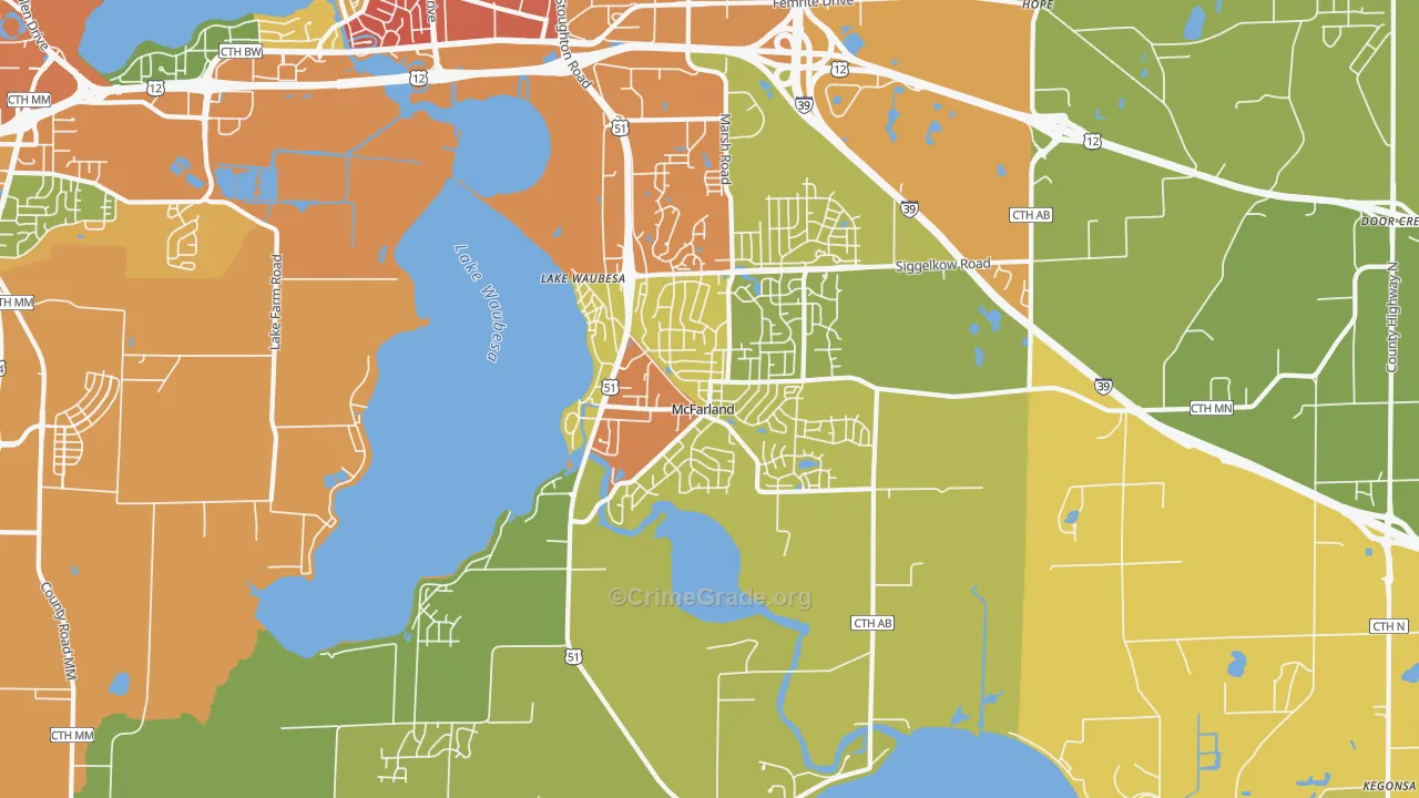 53558, WI Map of Drug-Related Crime Rates