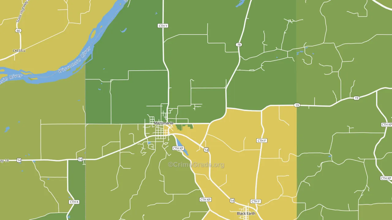 53560, WI Map of Drug-Related Crime Rates