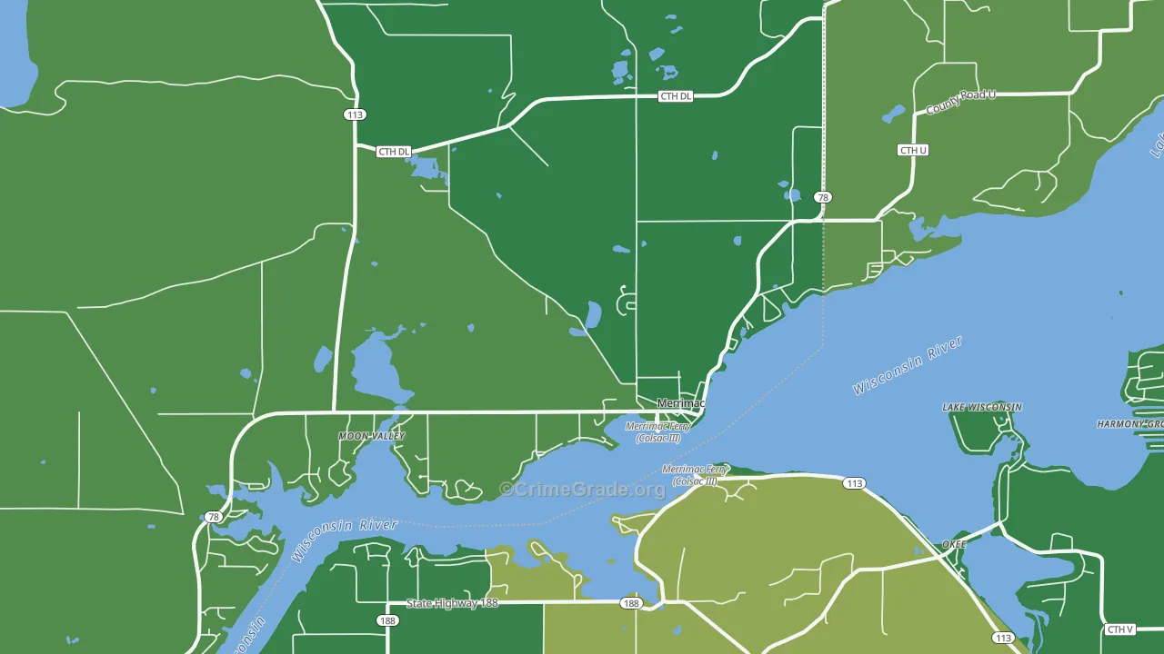 53561, WI Map of Drug-Related Crime Rates