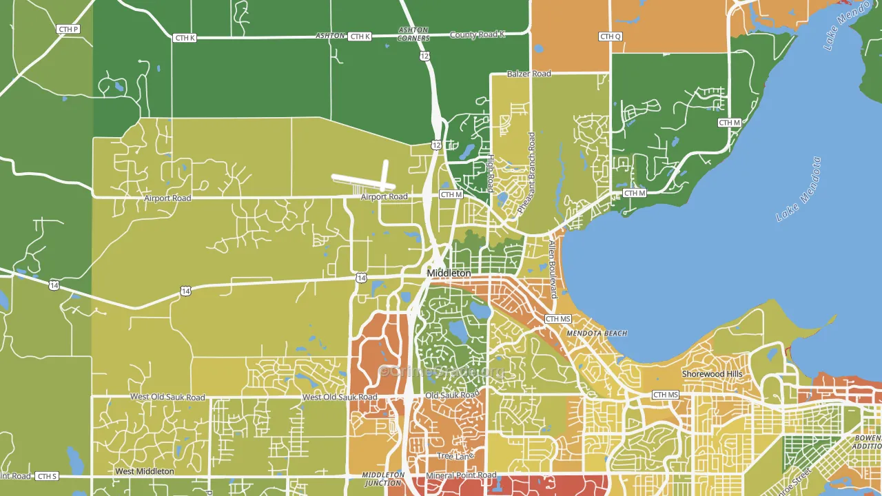53562, WI Map of Drug-Related Crime Rates