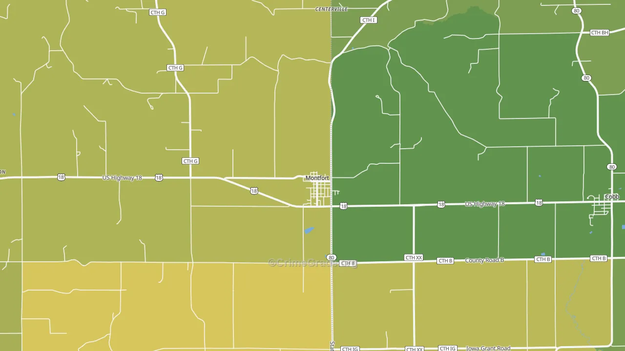 53569, WI Map of Drug-Related Crime Rates