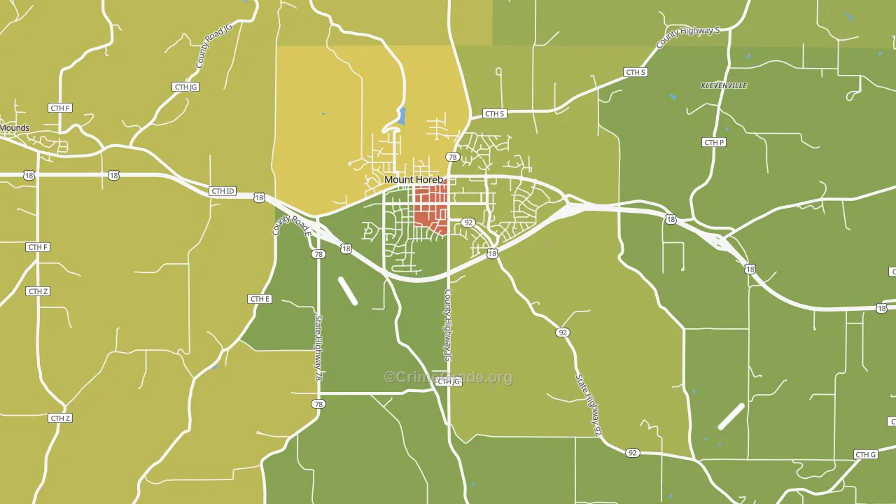 53572, WI Map of Drug-Related Crime Rates