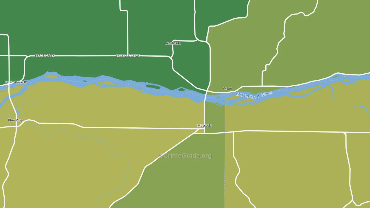53573, WI Map of Drug-Related Crime Rates
