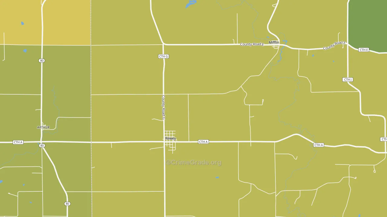 53580, WI Map of Drug-Related Crime Rates