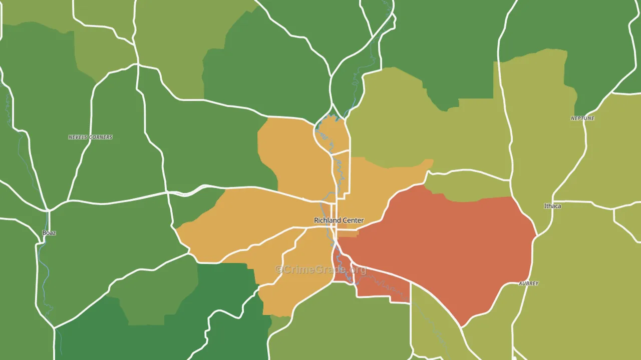 53581, WI Map of Drug-Related Crime Rates