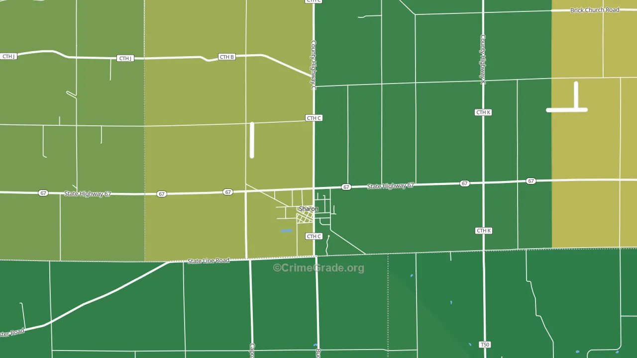 53585, WI Map of Drug-Related Crime Rates