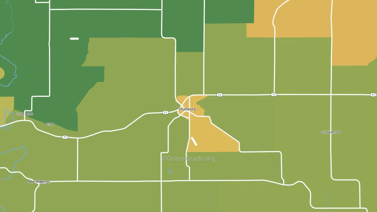 53586, WI Map of Drug-Related Crime Rates