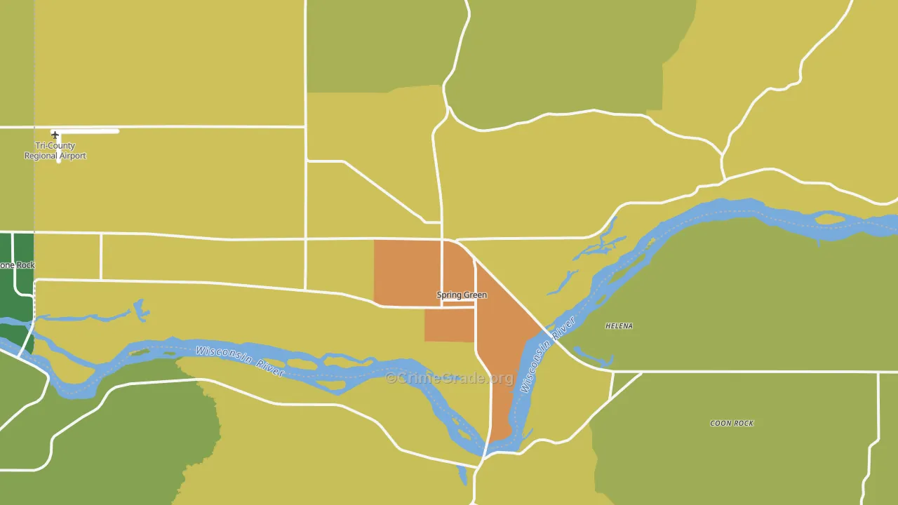 53588, WI Map of Drug-Related Crime Rates