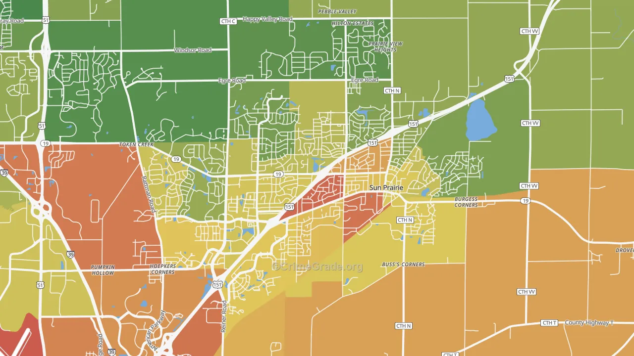 53590, WI Map of Drug-Related Crime Rates