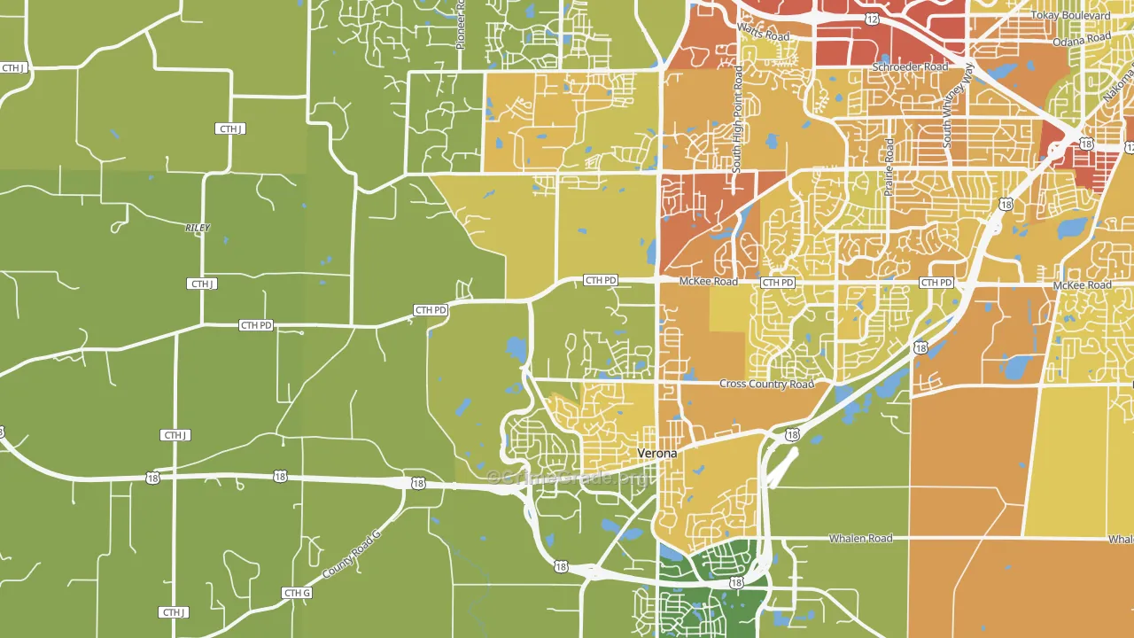 53593, WI Map of Drug-Related Crime Rates