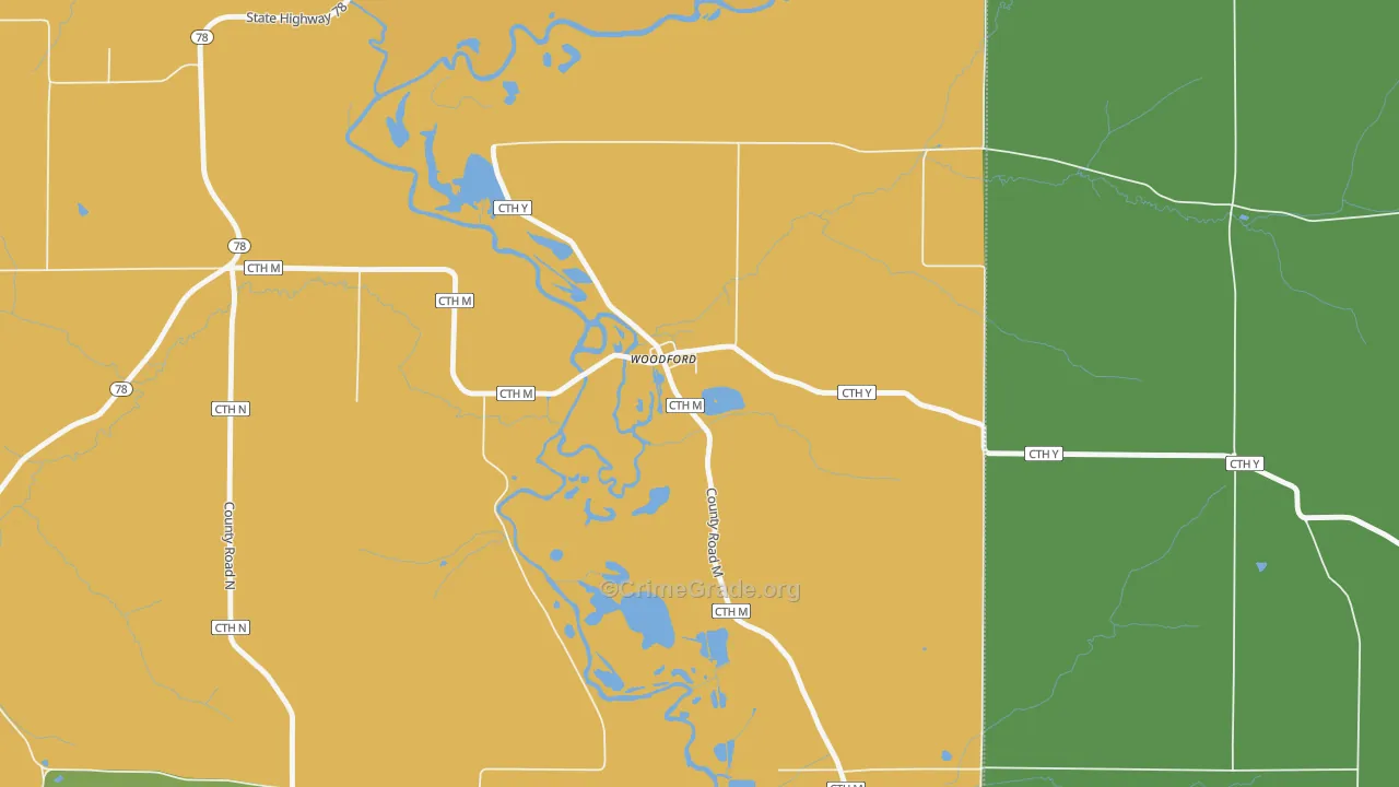 53599, WI Map of Drug-Related Crime Rates