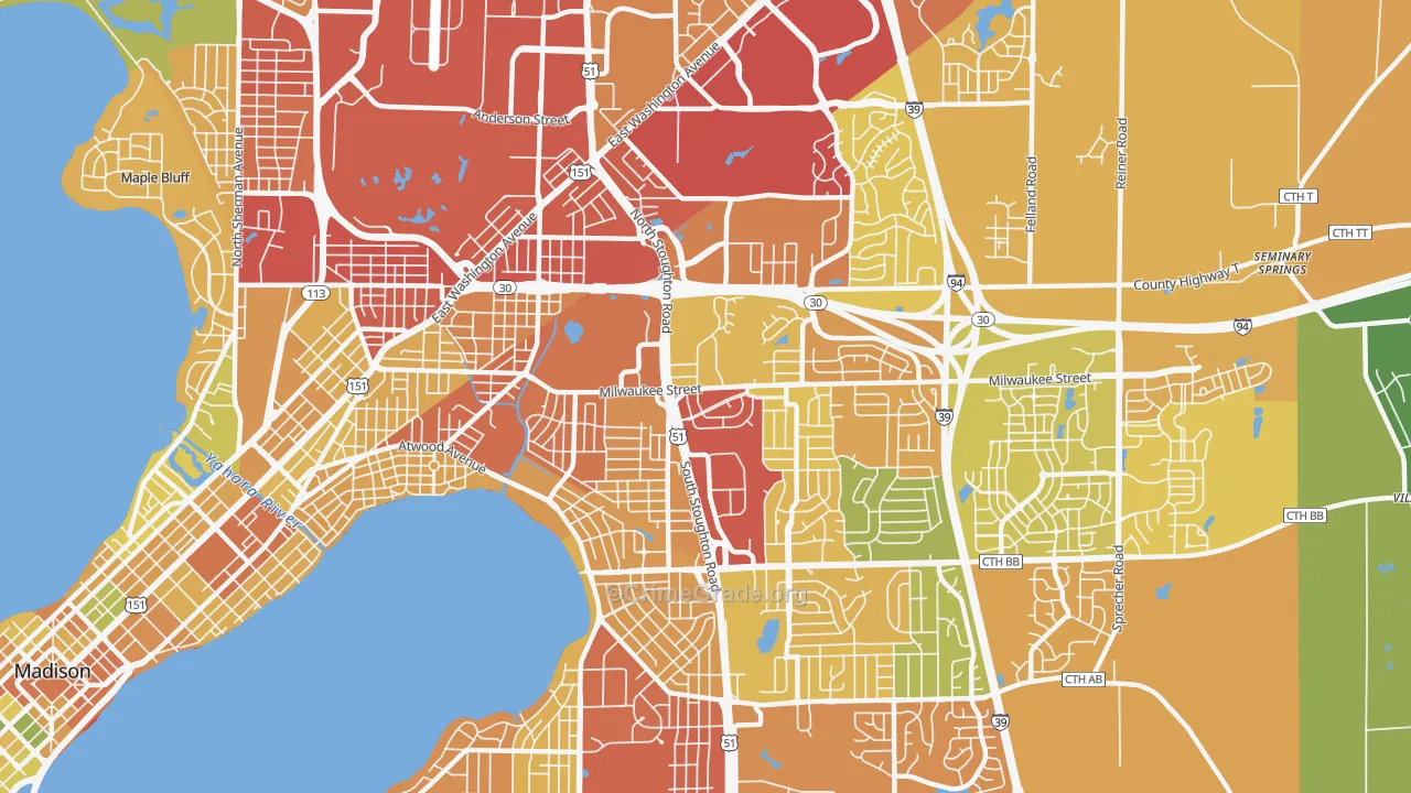53714, WI Map of Drug-Related Crime Rates
