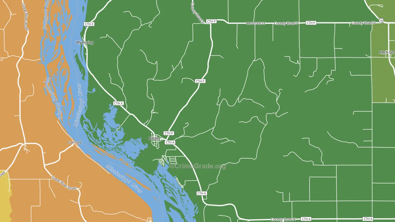 53801, WI Map of Drug-Related Crime Rates