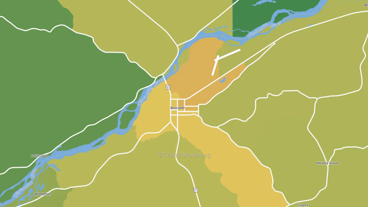 53805, WI Map of Drug-Related Crime Rates