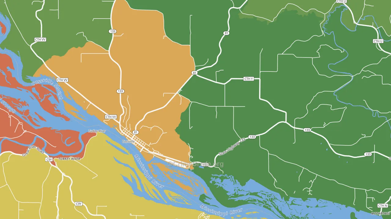 53806, WI Map of Drug-Related Crime Rates