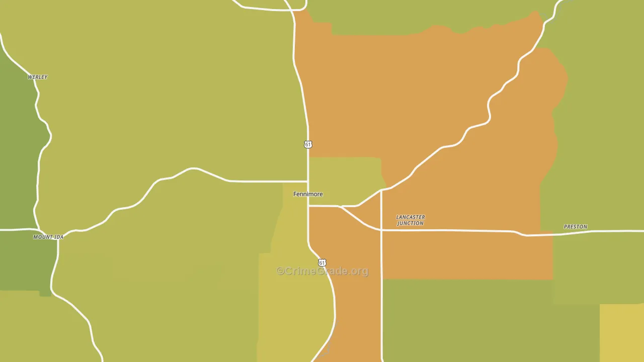 53809, WI Map of Drug-Related Crime Rates