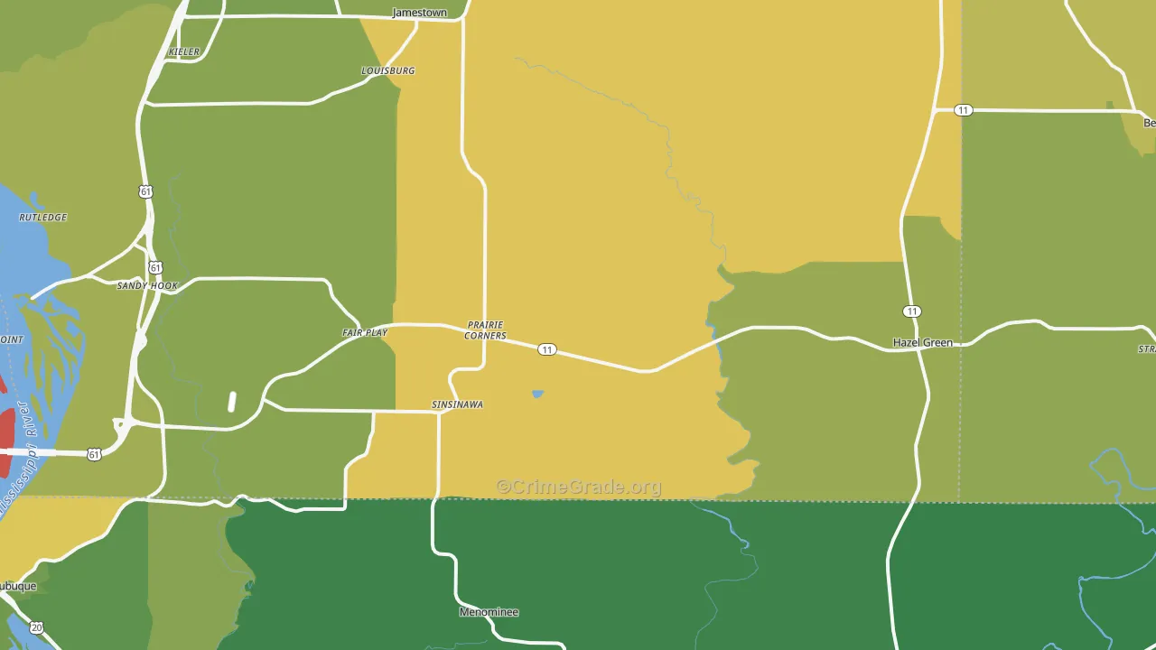 53811, WI Map of Drug-Related Crime Rates
