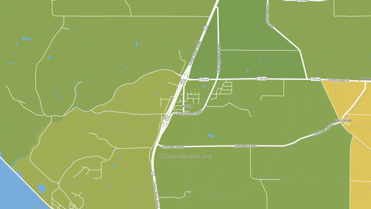 53812, WI Map of Drug-Related Crime Rates
