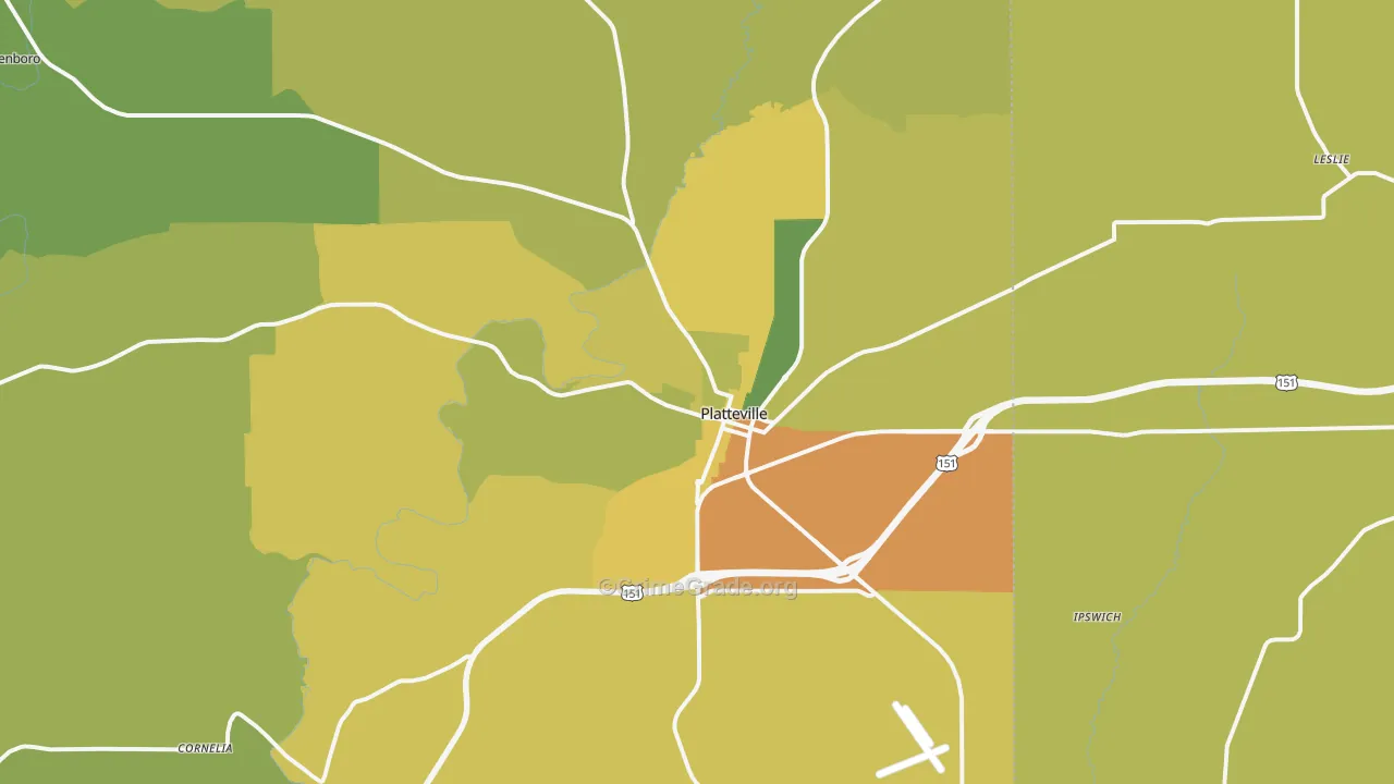 53818, WI Map of Drug-Related Crime Rates
