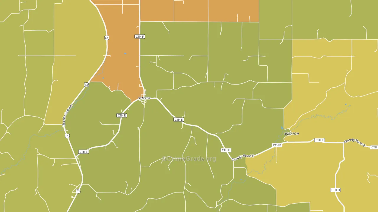 53825, WI Map of Drug-Related Crime Rates