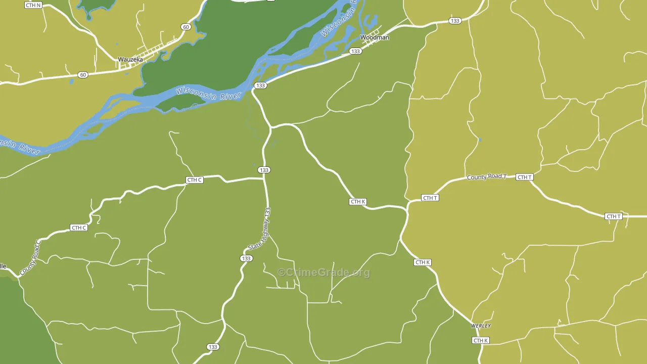 53827, WI Map of Drug-Related Crime Rates