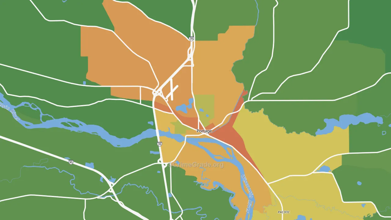 53901, WI Map of Drug-Related Crime Rates