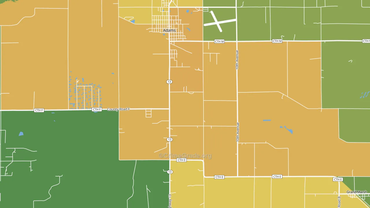 53910, WI Map of Drug-Related Crime Rates