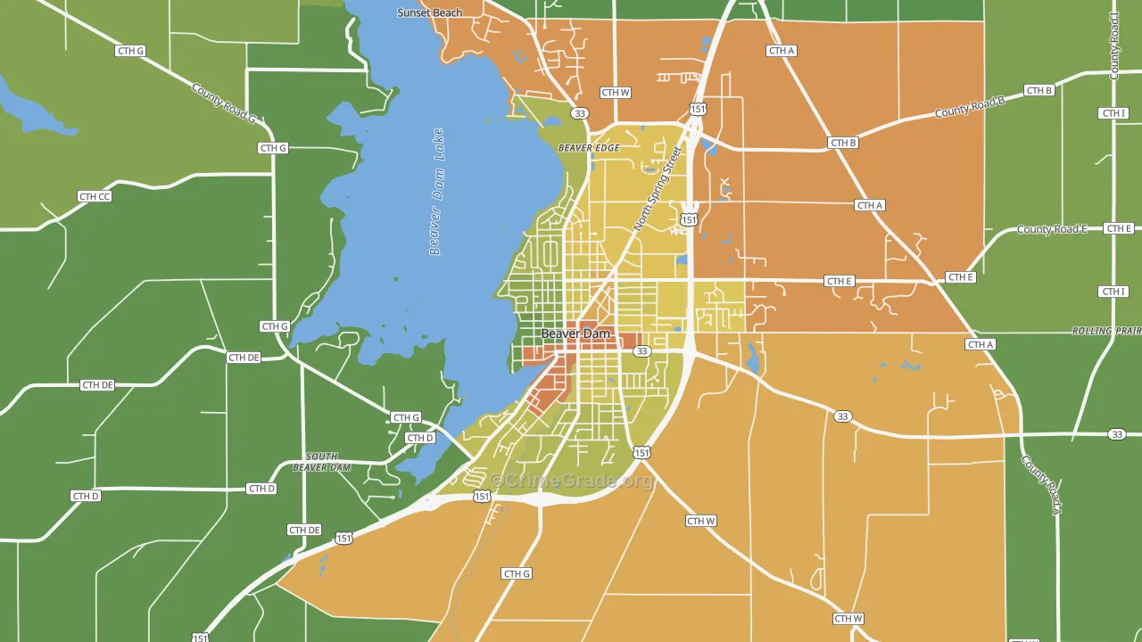 53916, WI Map of Drug-Related Crime Rates