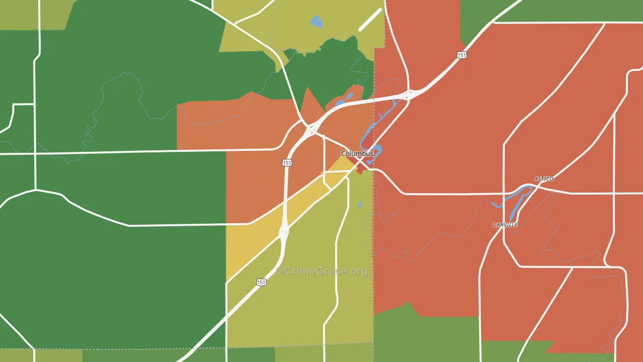 53925, WI Map of Drug-Related Crime Rates