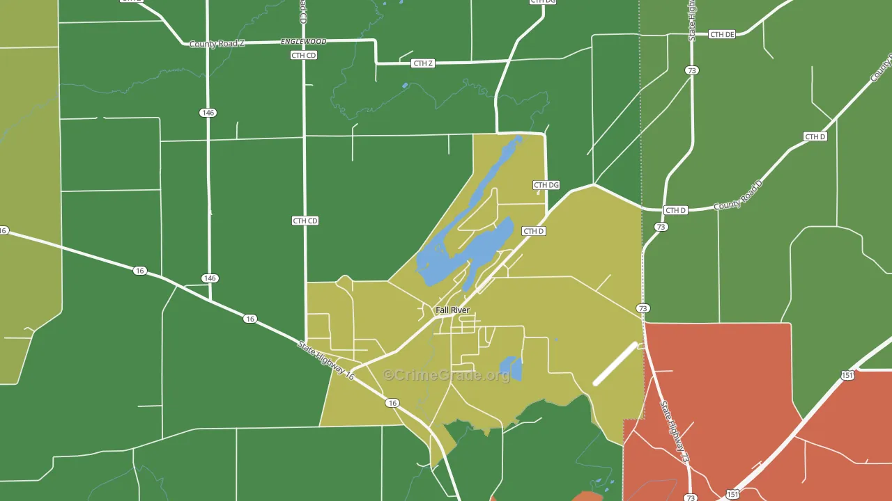 53932, WI Map of Drug-Related Crime Rates