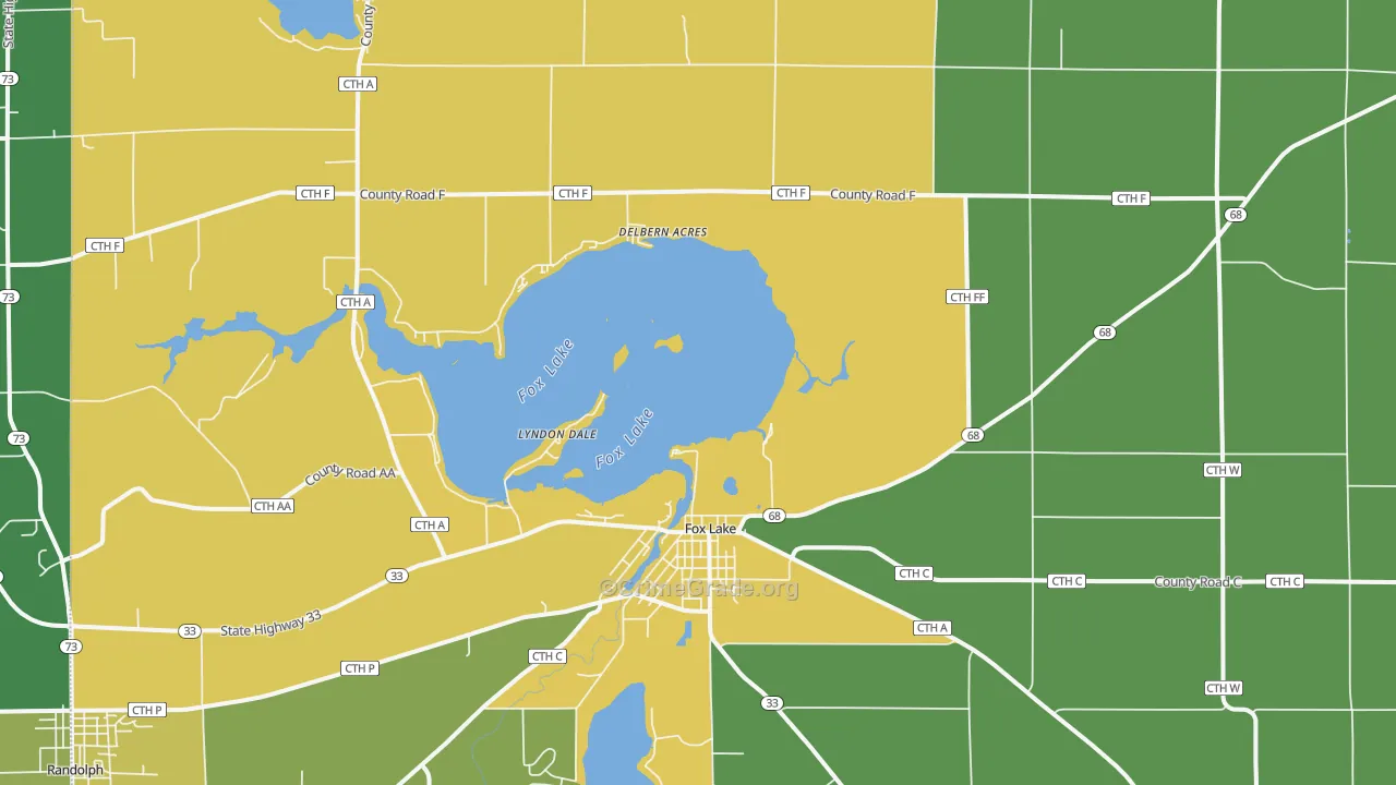 53933, WI Map of Drug-Related Crime Rates