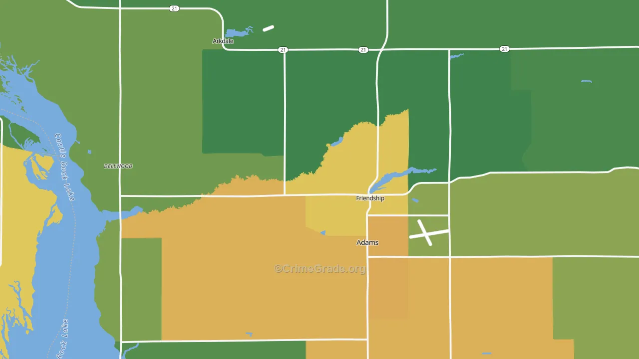 53934, WI Map of Drug-Related Crime Rates