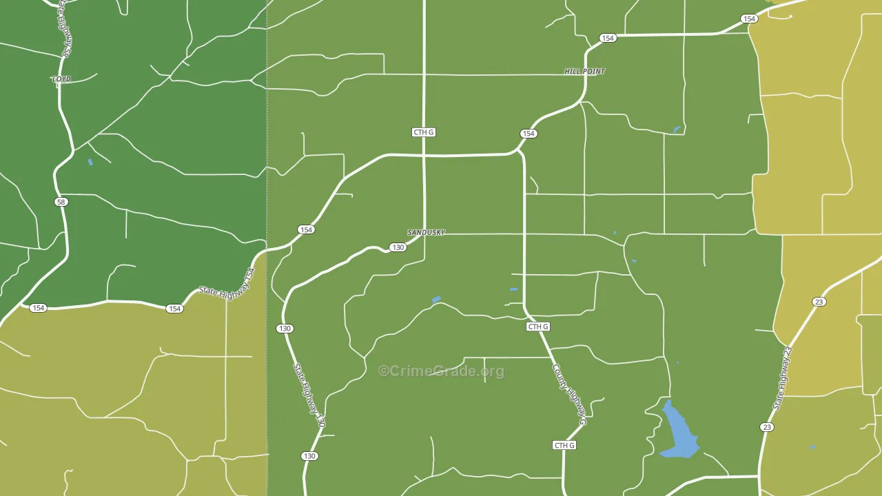 53937, WI Map of Drug-Related Crime Rates