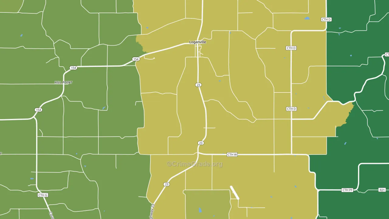 53943, WI Map of Drug-Related Crime Rates