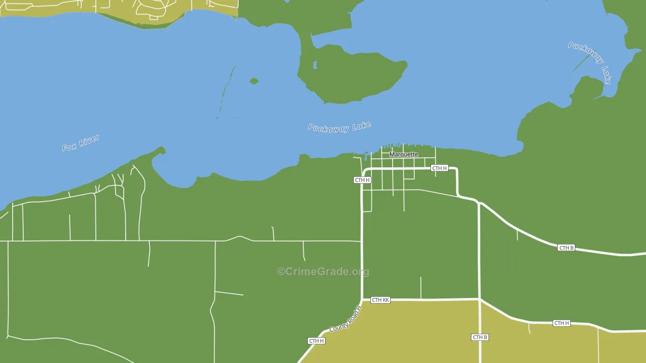 53947, WI Map of Drug-Related Crime Rates