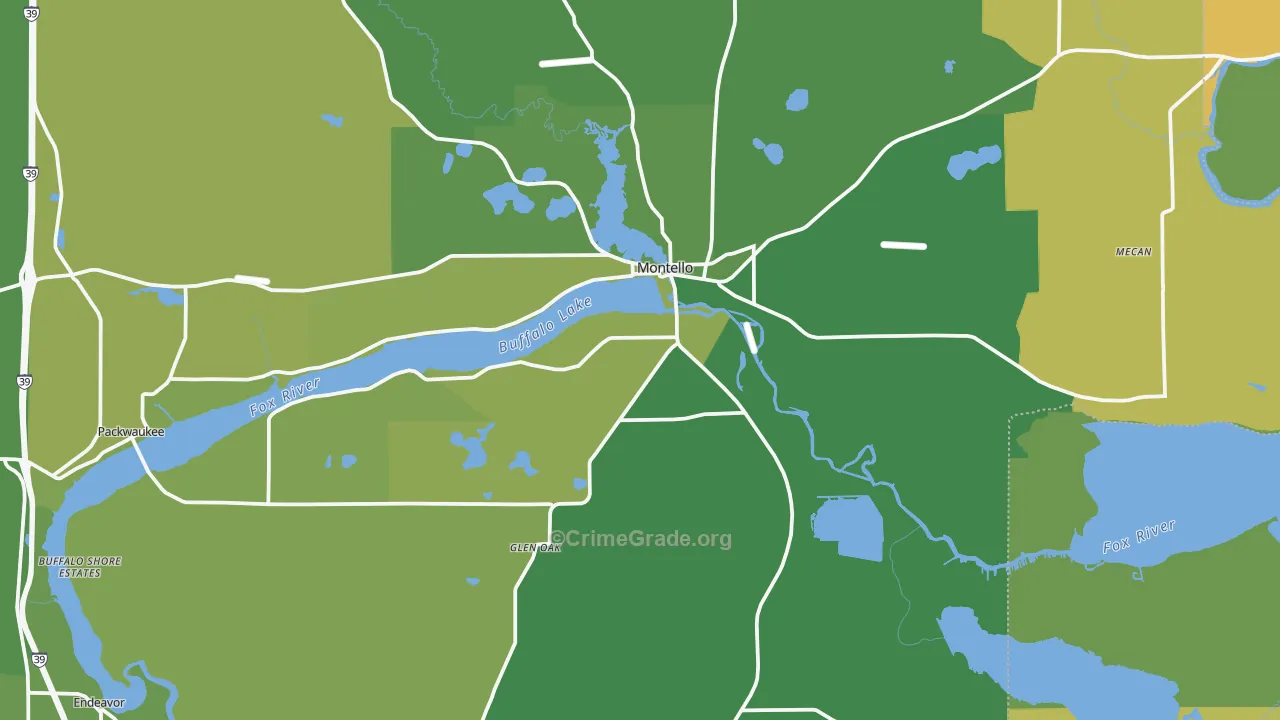 53949, WI Map of Drug-Related Crime Rates