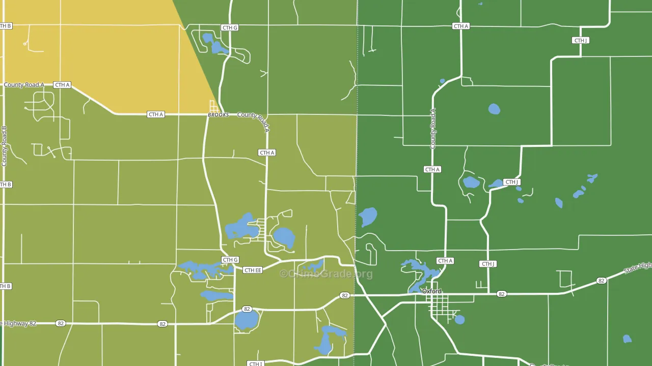 53952, WI Map of Drug-Related Crime Rates
