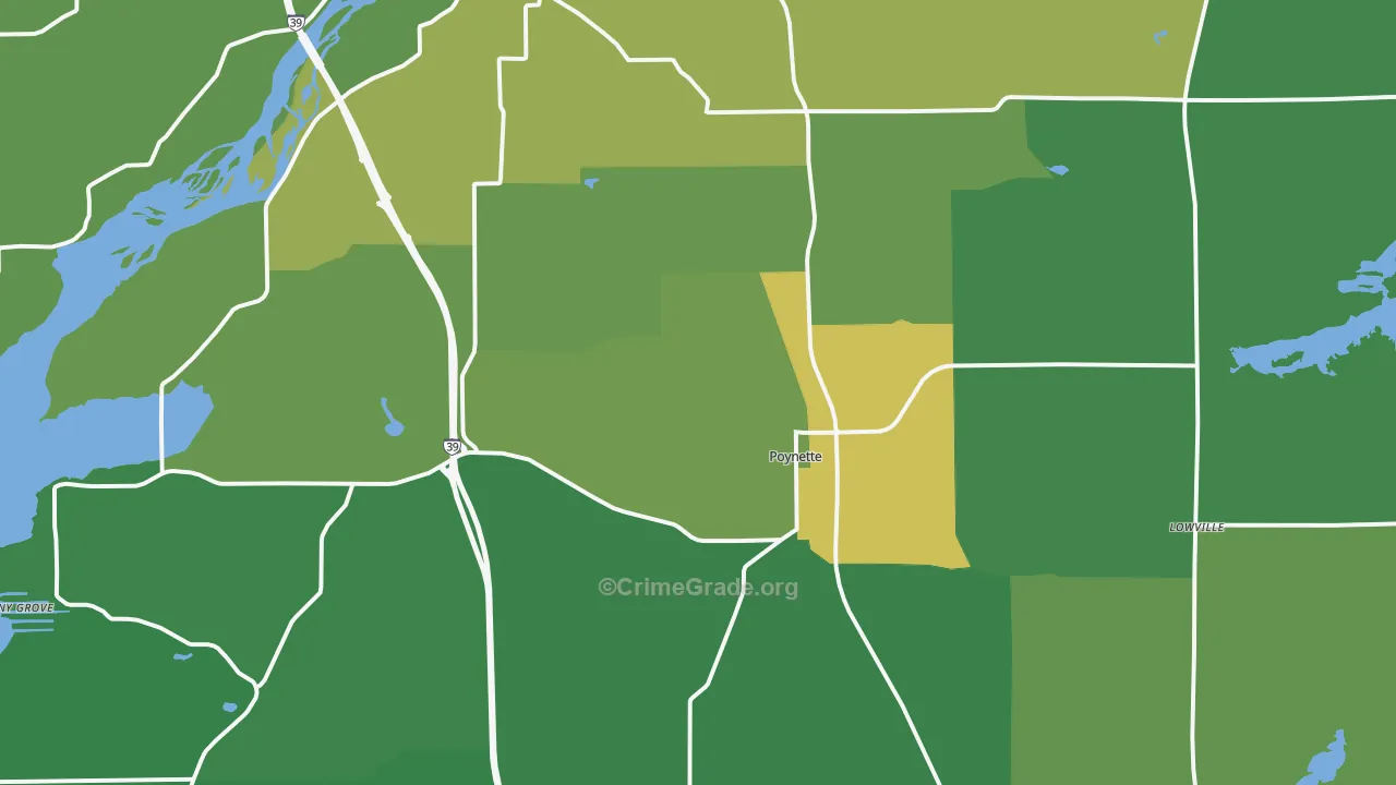 53955, WI Map of Drug-Related Crime Rates