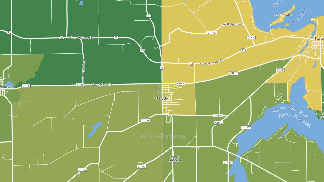 53956, WI Map of Drug-Related Crime Rates