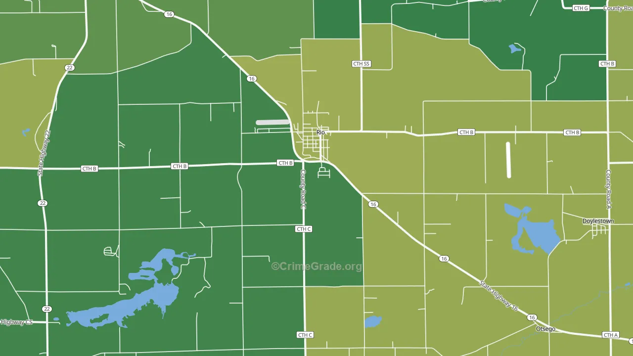 53960, WI Map of Drug-Related Crime Rates