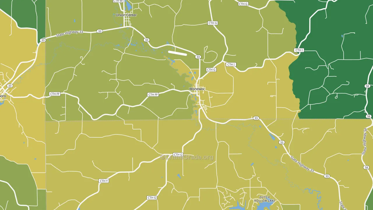 53968, WI Map of Drug-Related Crime Rates