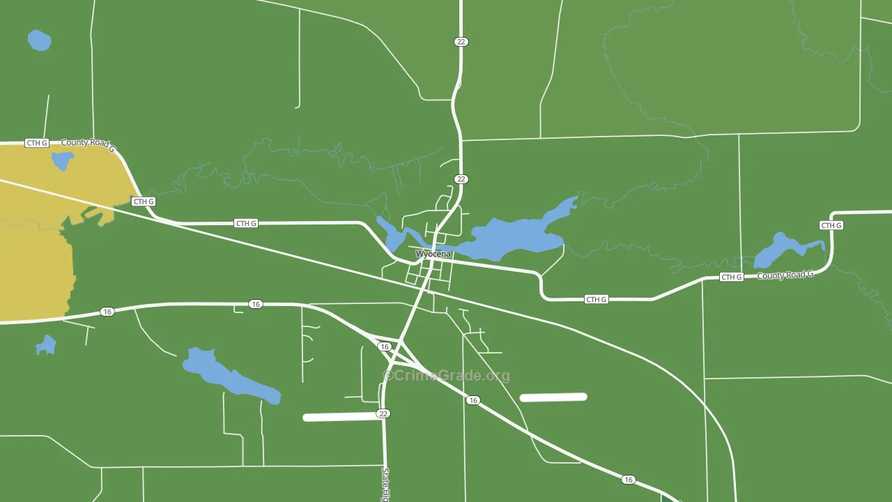 53969, WI Map of Drug-Related Crime Rates